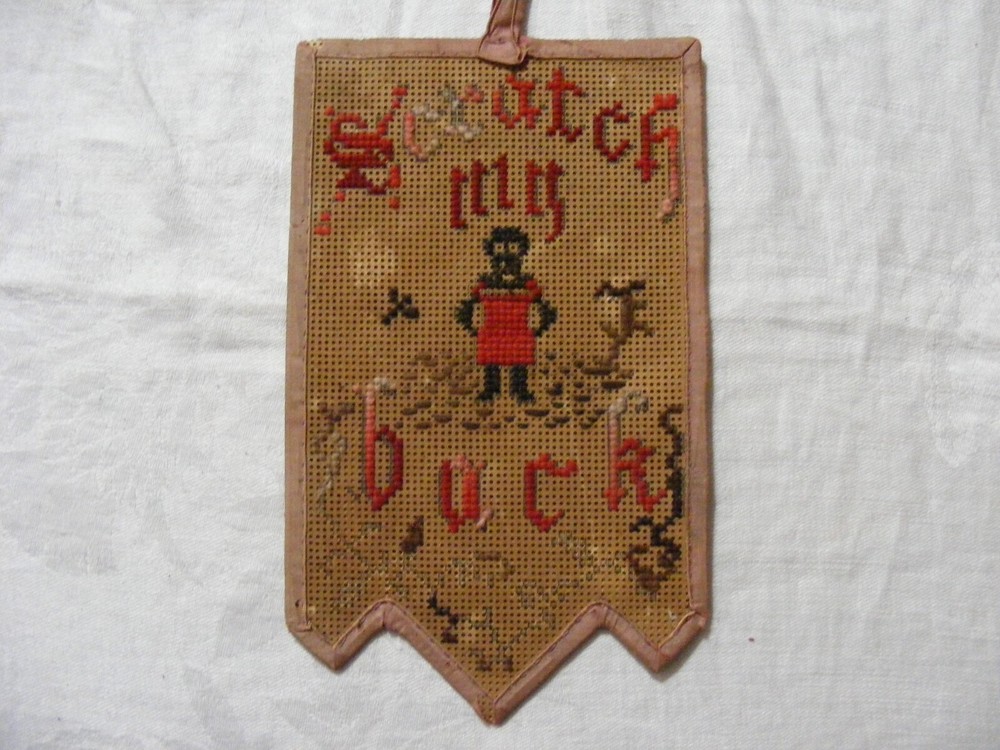 Vintage Cross Stitched Hanging Match Striker