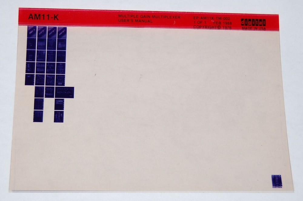 DEC AM11-K Multiple Gain Multiplexer User's Manual, Microfiche