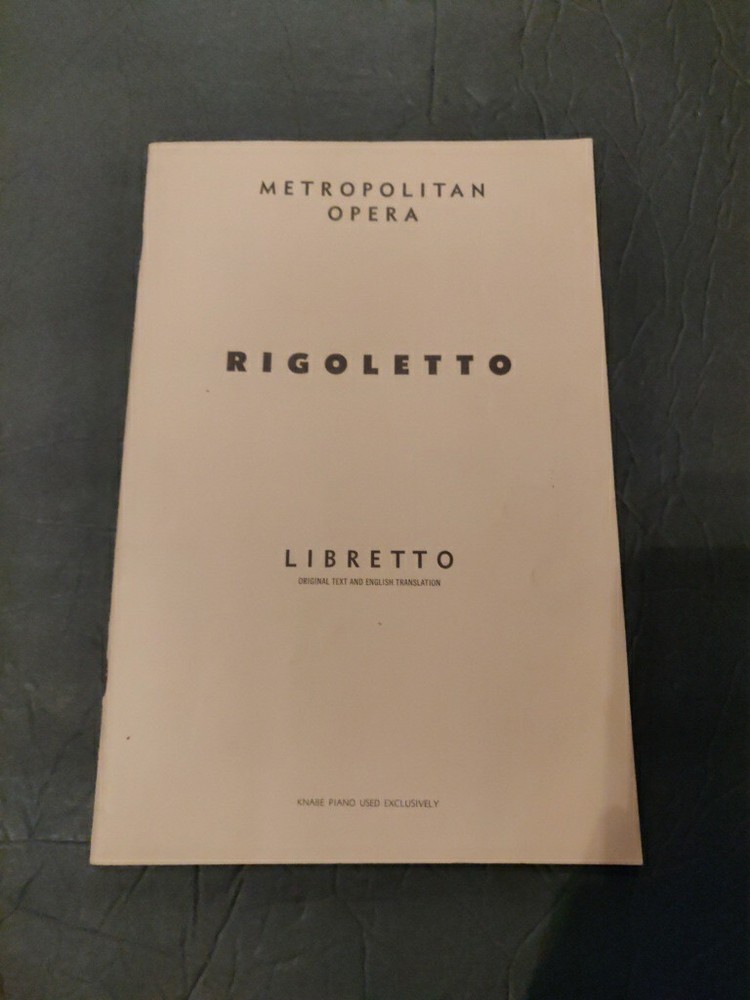 Vintage Rare Metropolitan Opera  Programs  Rigolette Original & English Text