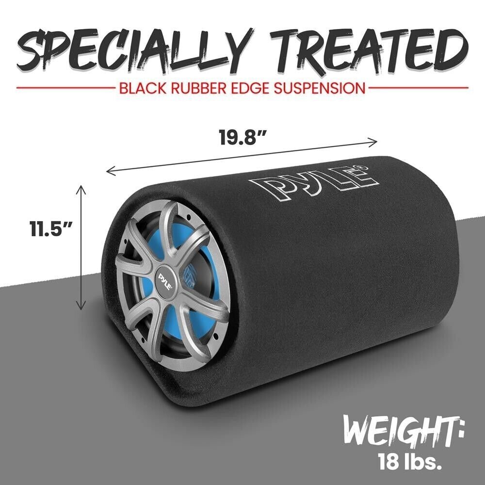 Pyle 8in. 400W Component Speaker System Subwoofer Tube Enclosure System