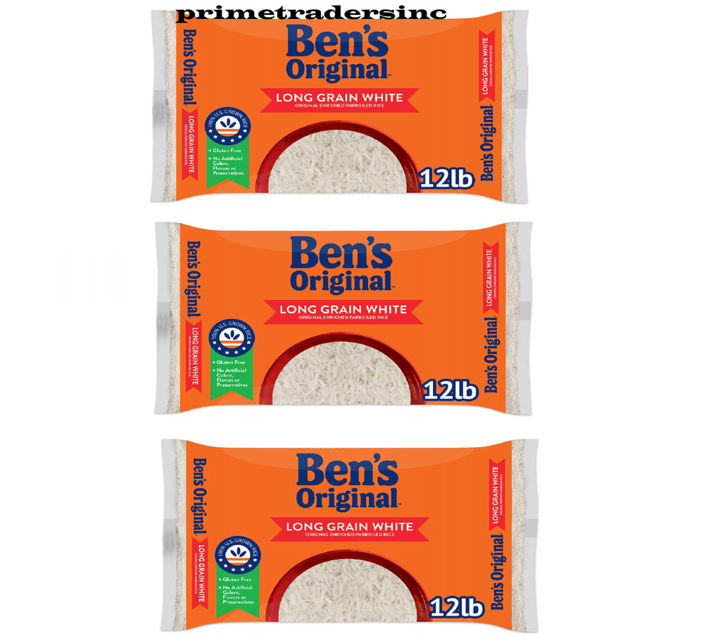 3 Pack - Ben's Original Enriched Long Grain White Parboiled Rice, 12 lbs.