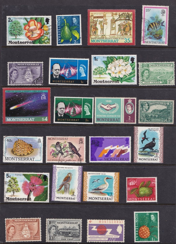 24 ALL DIFFERENT MONTSERRAT   STAMPS