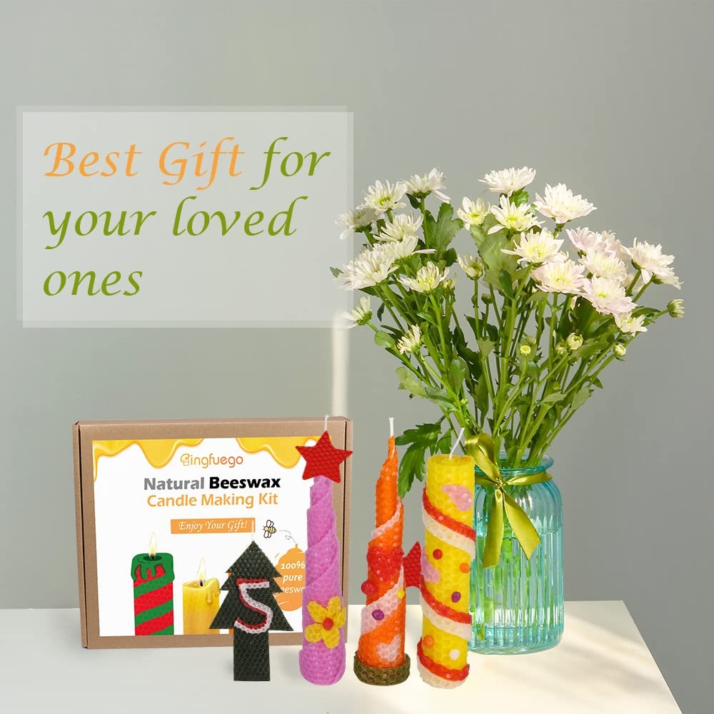 Beeswax Candle Making Kit for - 12 Sheets for Rolling, Natural Candle Making ...