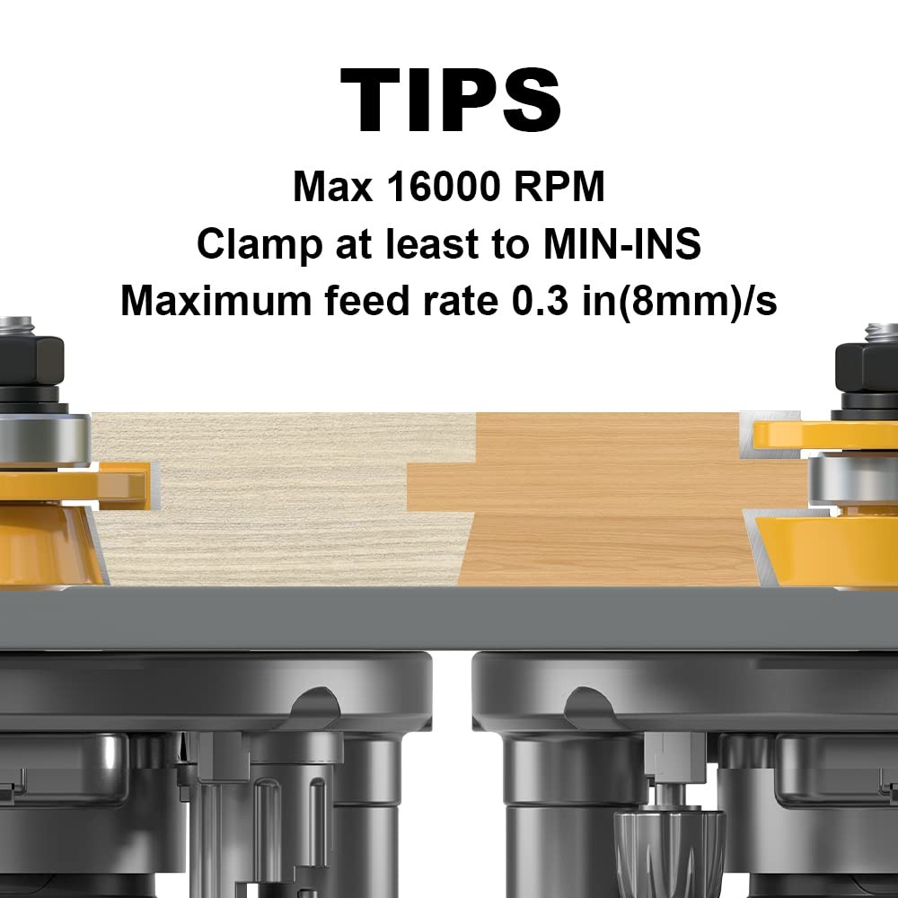 XDENGP Shaker Rail & Stile Router Bit Set 1/2" Shank 3/8" Depth 2PCS
