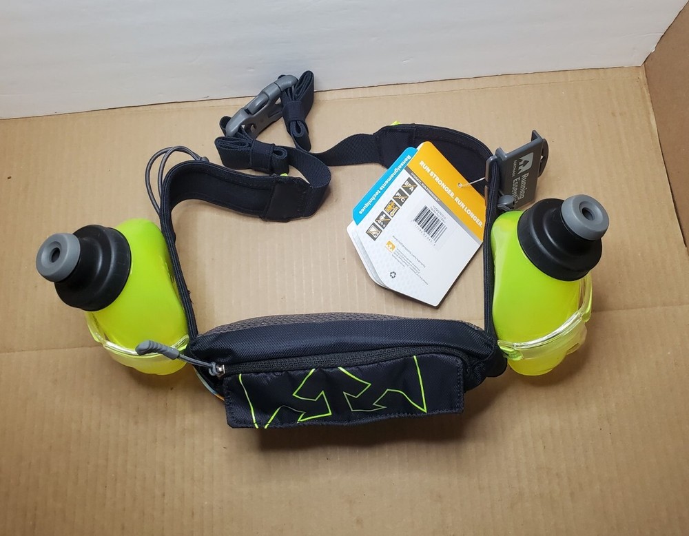 Nathan Hydration Adjustable Running Belt Trail Mix Plus Black / Lime Green - NWT