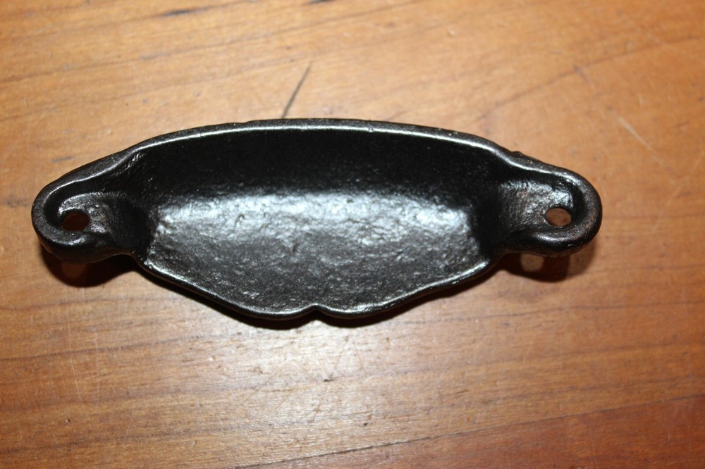 Antique Victorian Cast Iron Bin Apothecary Cupboard Drawer Pull L-103