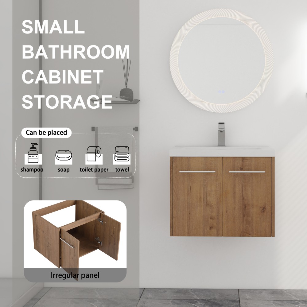 Bathroom Vanity with Sink Features Soft-Close Doors Floating Design