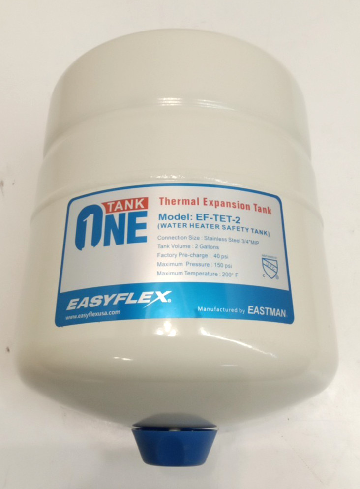 EasyFlex EF-TET-2 TankOne 2.1 Gal Thermal Expansion Tank 150 psi Max 3/4" MIP