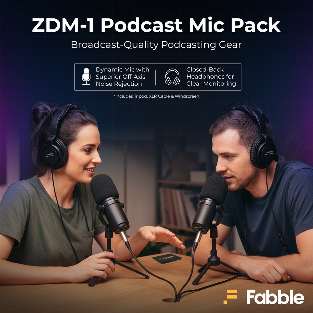 Zoom PodTrak P4next Portable Multitrack Podcast Recorder Bundle