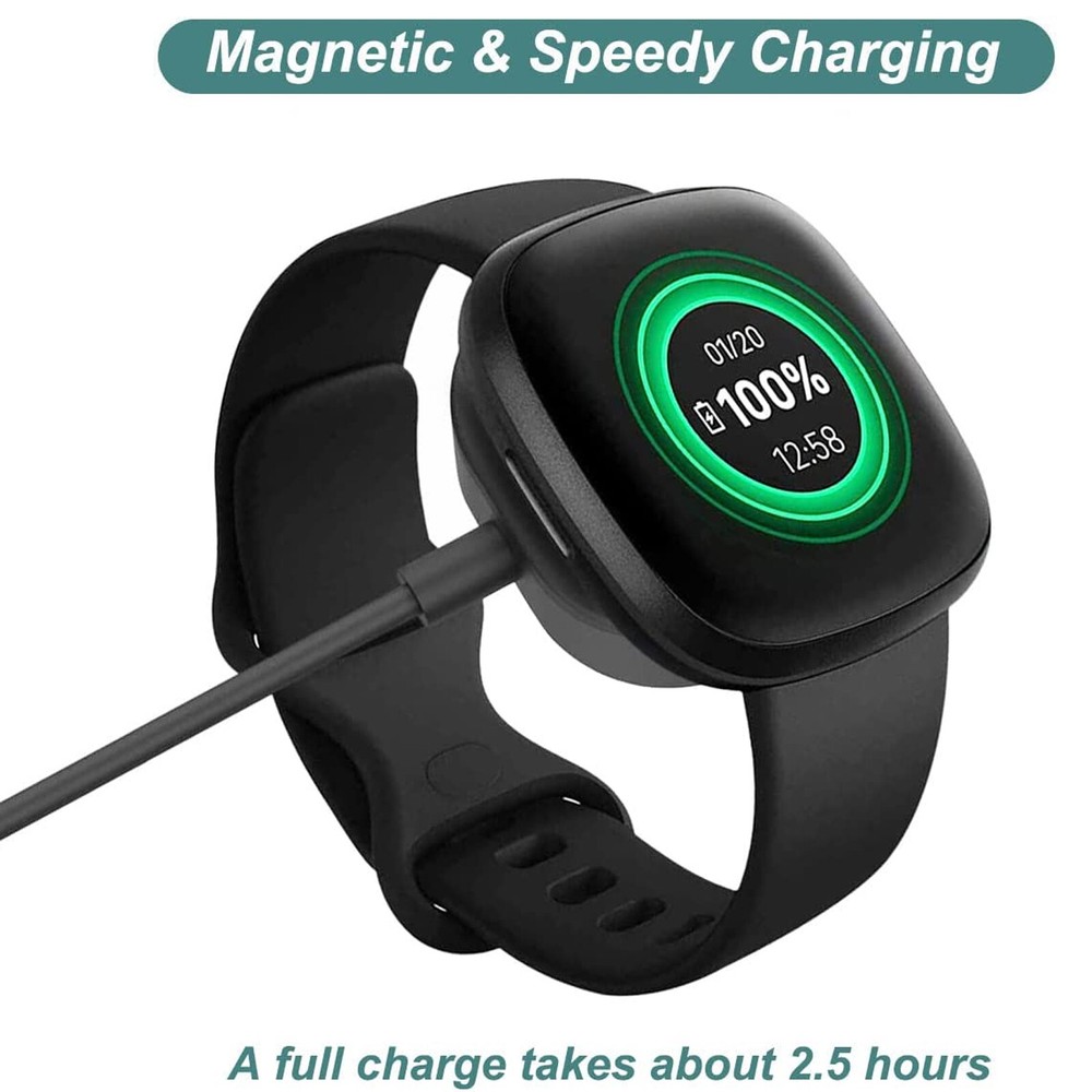 8 X Wireless Charger For Fitbit Versa 4 Sense2/ 3/Sense USB Fast Charging Cable