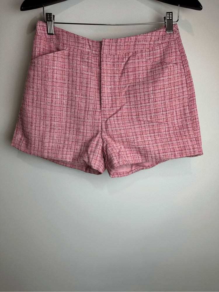 Rose Pink Tweed Short Set