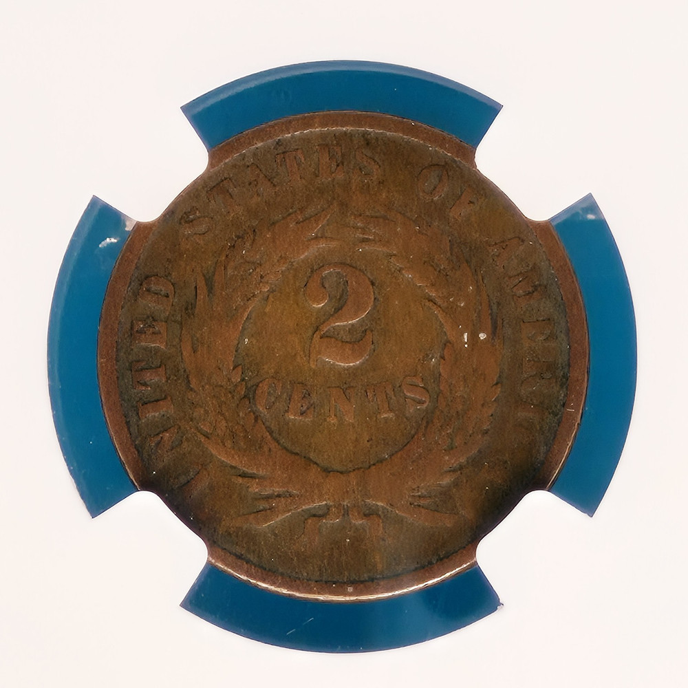 1868 Union Shield 2c NGC VG Details - Environmental Damage