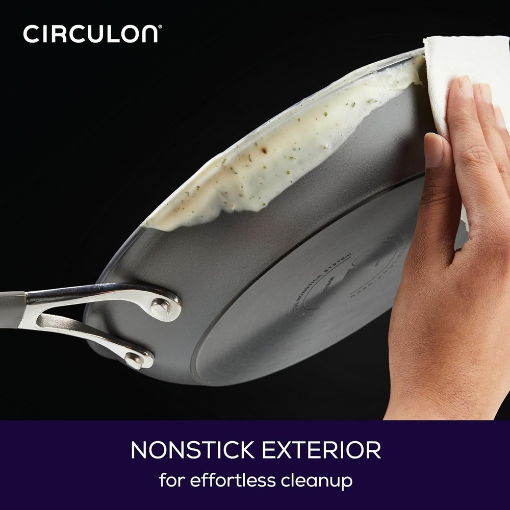Deep Hard Anodized Non-Stick Pan with Lid - 12 inch, Gray