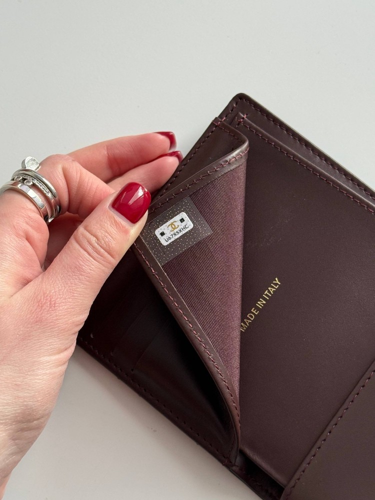 Chanel classic black caviar tri-fold wallet