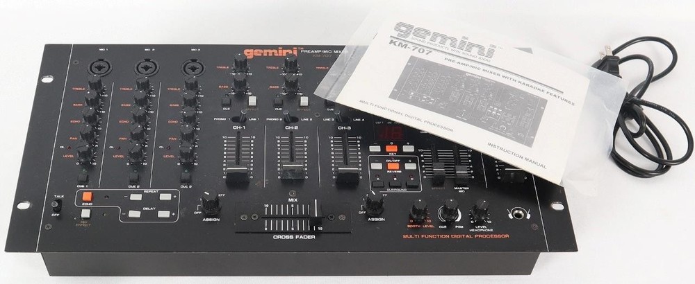 Gemini KM-707 Preamp Mic Mixer Multi Function Digital Processor w/ Manual