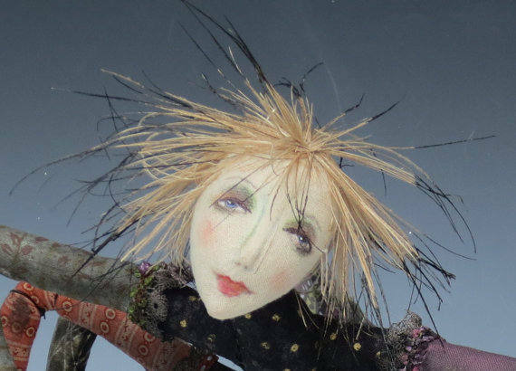 Cloth Art Doll Pattern Class "Along Came a Spider" by Cindee Moyer