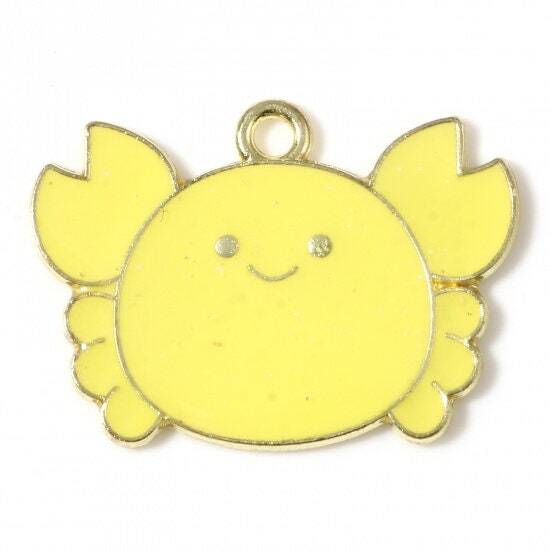26MM Glittery Crab Enamel Charms