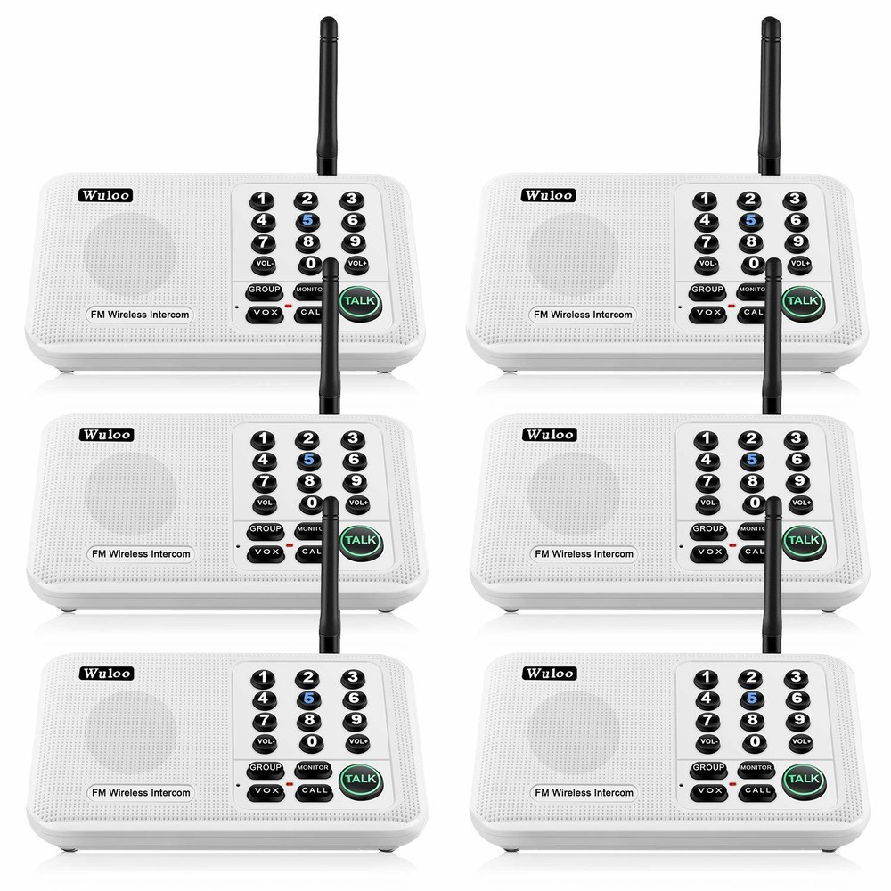 Wuloo 10Channel Wireless Intercom System for Home Office Room & Room Communicate