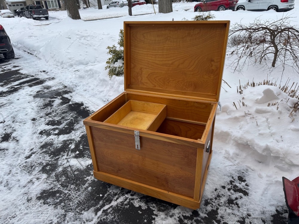 Gently used custom made horseback riding trunk