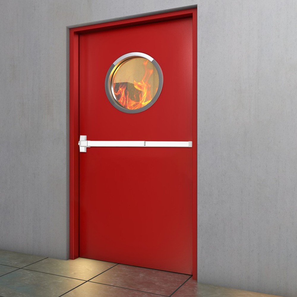 Fire Rated Panic Exit Device Push Bar, 1760℉, Automatic Locking, 3 Keys