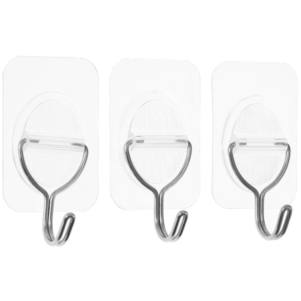 10Pcs Strong Adhesive Wall HooksClear Heavy Duty Wall HangersMulti-Purpose Se...