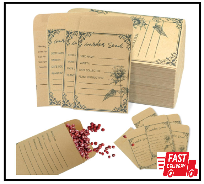 100 Pieces Seed Envelopes - Seed Packets Envelopes Self Adhesive Sealing Seed Sa
