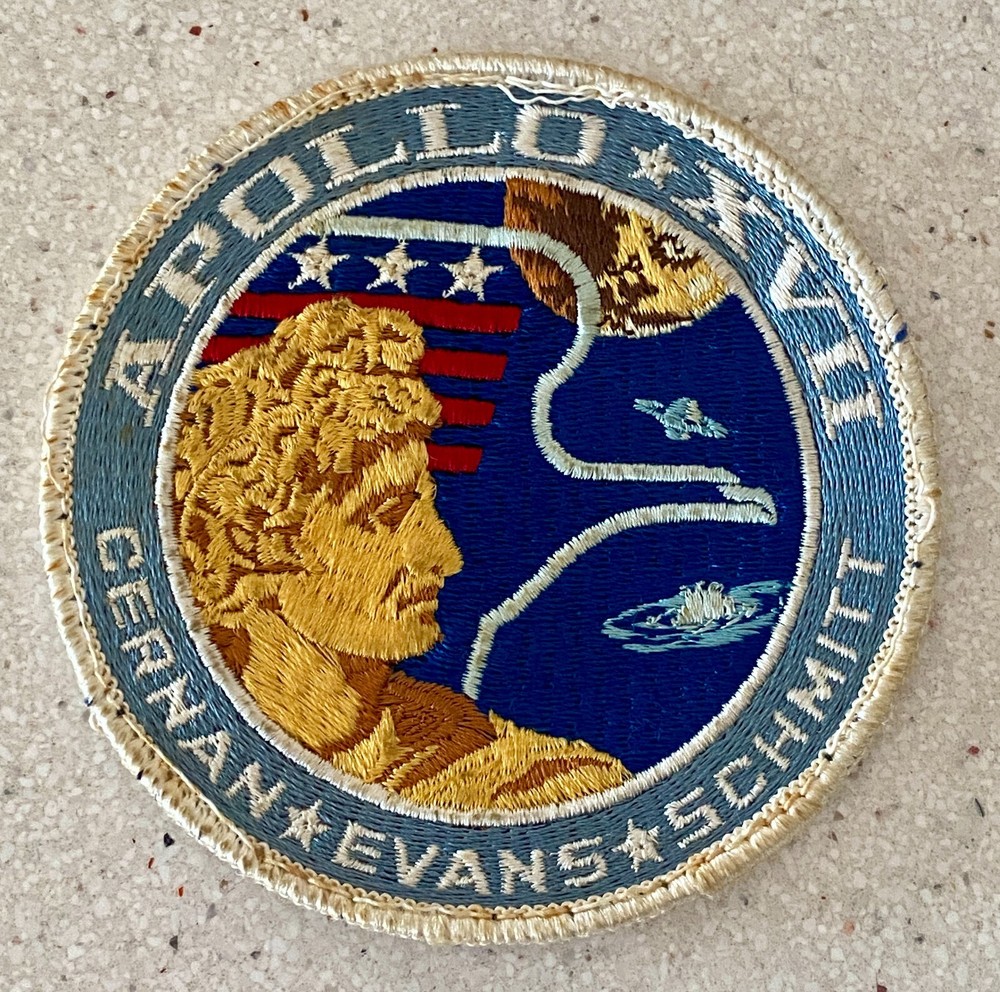Vintage Apollo XVII 17 Cernan, Evans, Schmitt Patch NASA