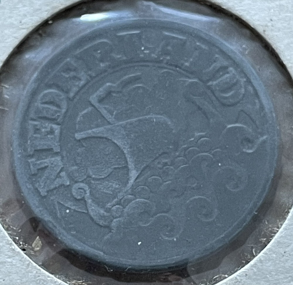 1943 Netherlands 25 Cents Coin