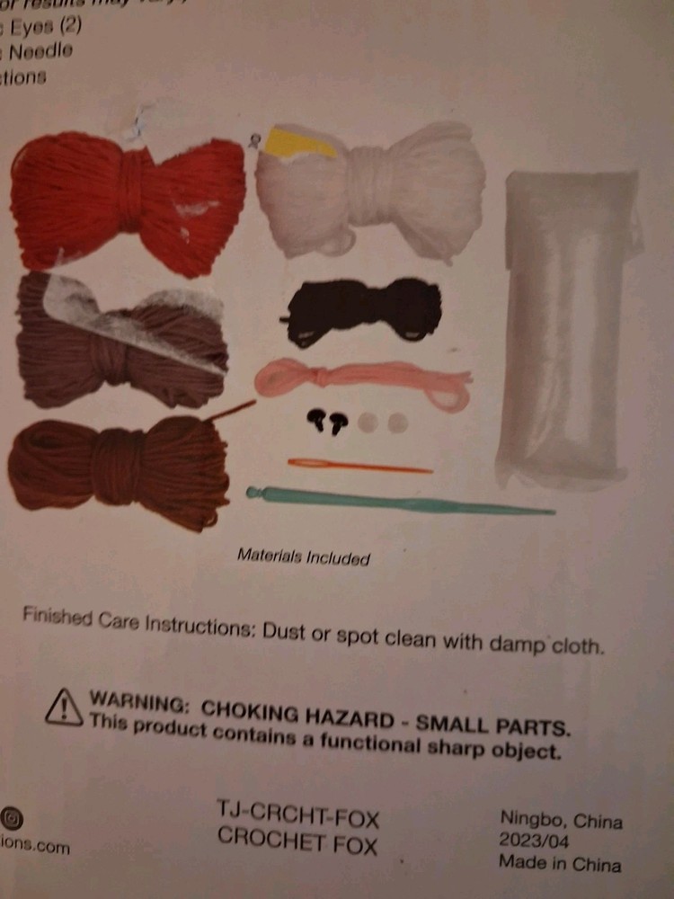 NEEDLE CREATIONS CROCHET KIT "FOX" COMPLETE KIT