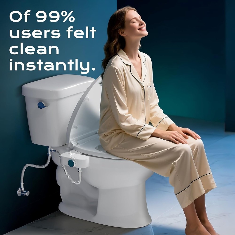Versatile Bidet Toilet Attachment with 21° Adjustable Angle & Child Lock Feature
