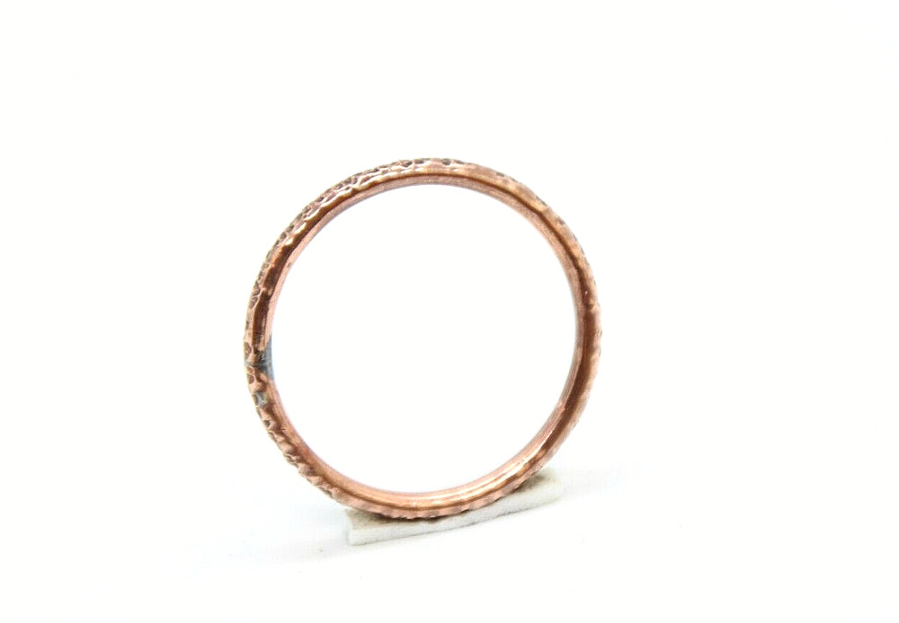 Copper Ring Stackable Hammered Rings Band Size 12.5 Promise Ring thin 2mm