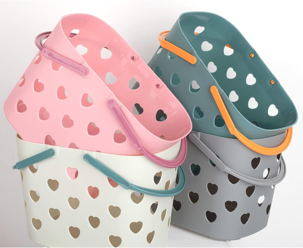 Portable Shower Caddy Tote Plastic Storage Basket with Handle Box Organizer Bin