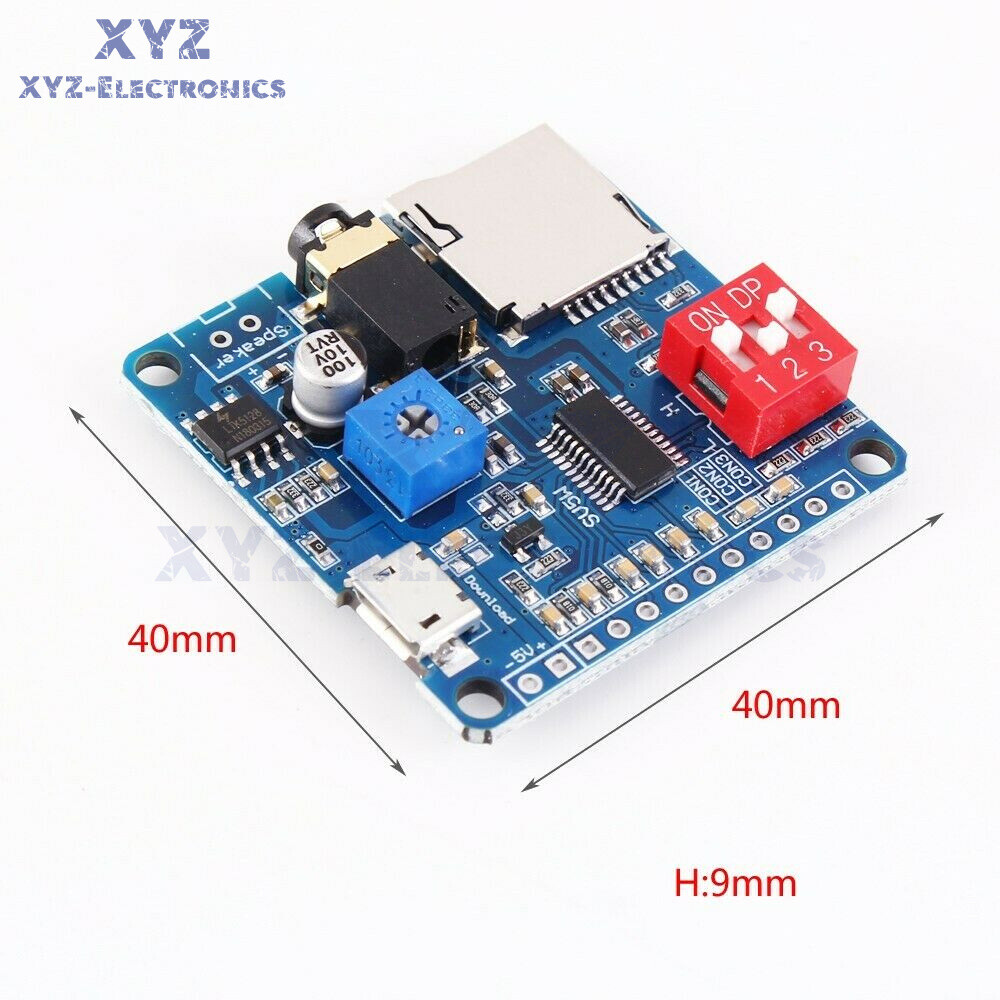 MP3 Player Voice Playback Module I/O Trigger UART Control SD/TF Card