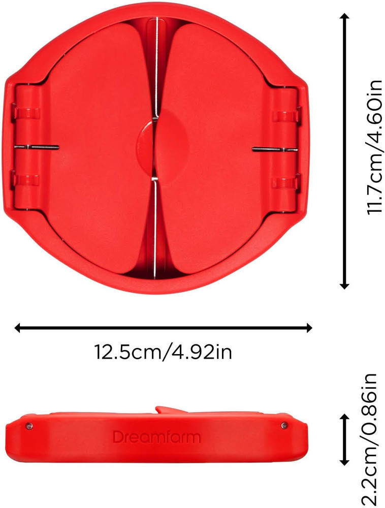 Flapple Fold-Flat, Space-Saving Apple Corer & 8-Piece Apple Slicer - Red