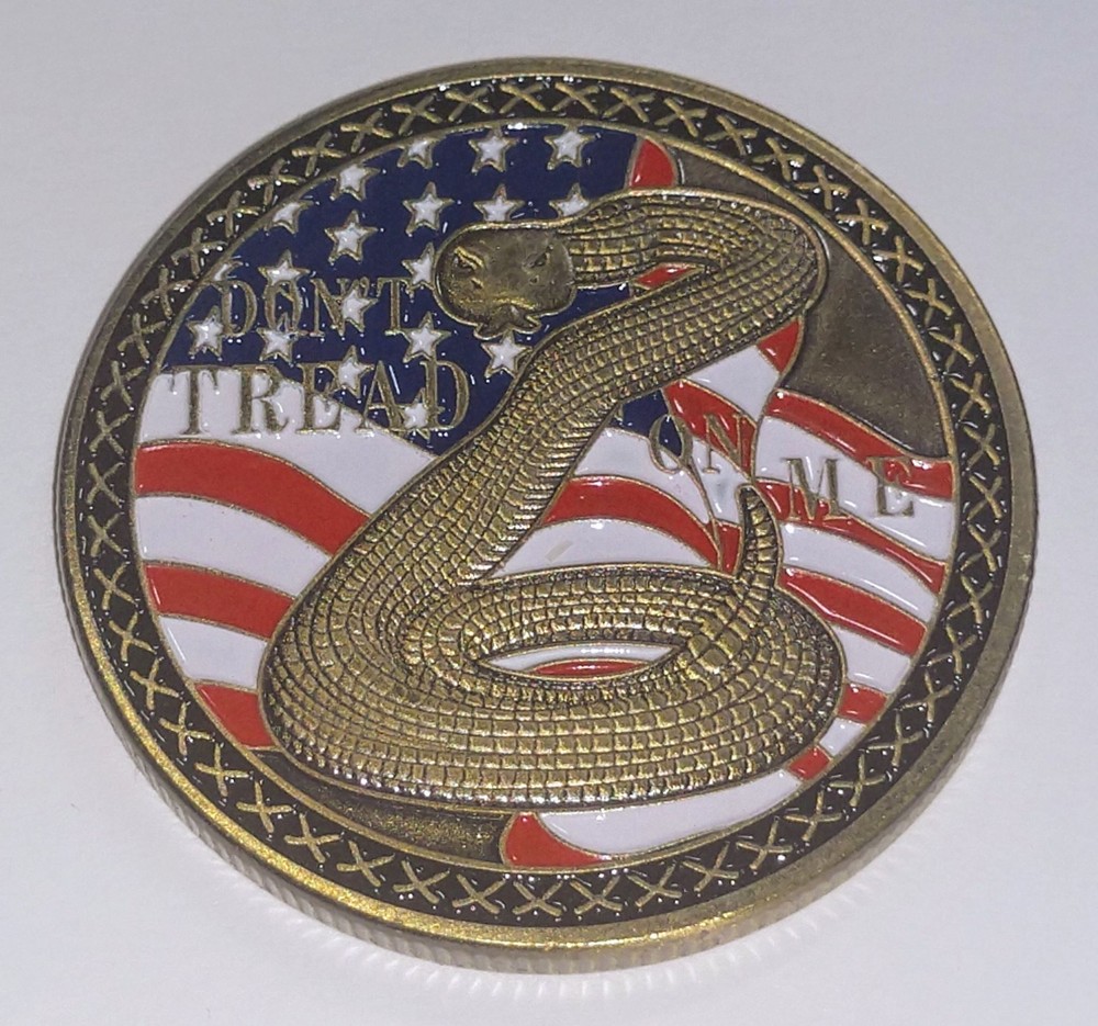 DON'T TREAD SECOND AMENDMENT MILITARY CHALLENGE COLORIZED ART ROUND