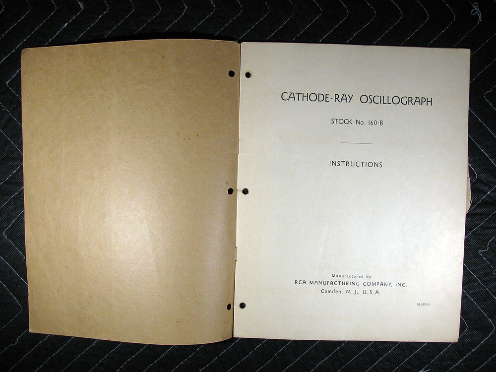 Genuine RCA Cathode-Ray Oscillograph Stock No. 160-B Manual