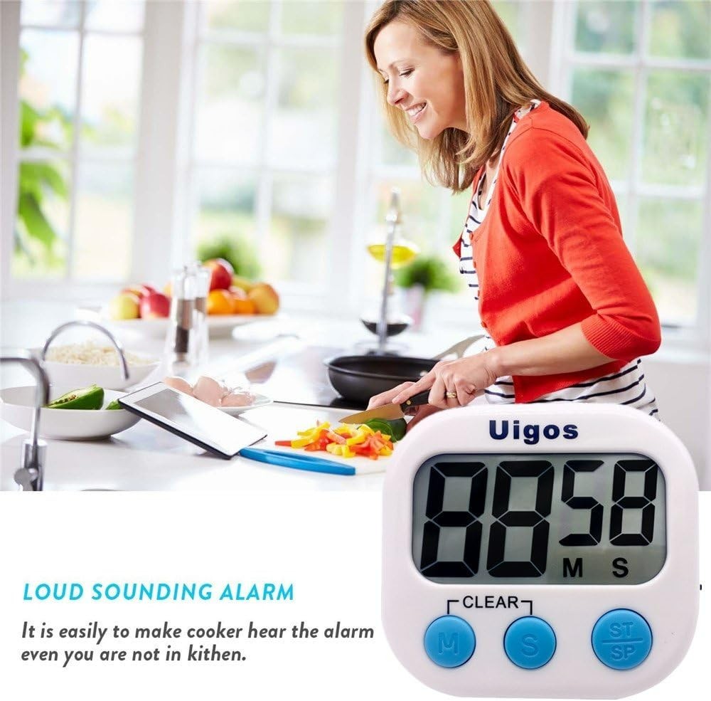 Versatile 2 Pack Kitchen Timer: Clear Display, Loud Alarm, Magnetic Backing