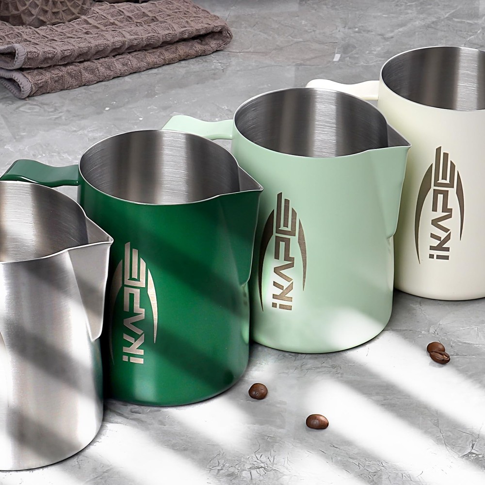 Espresso Milk Pitcher 15.4 oz/450ml Steaming Jug with Sharp Spout Green