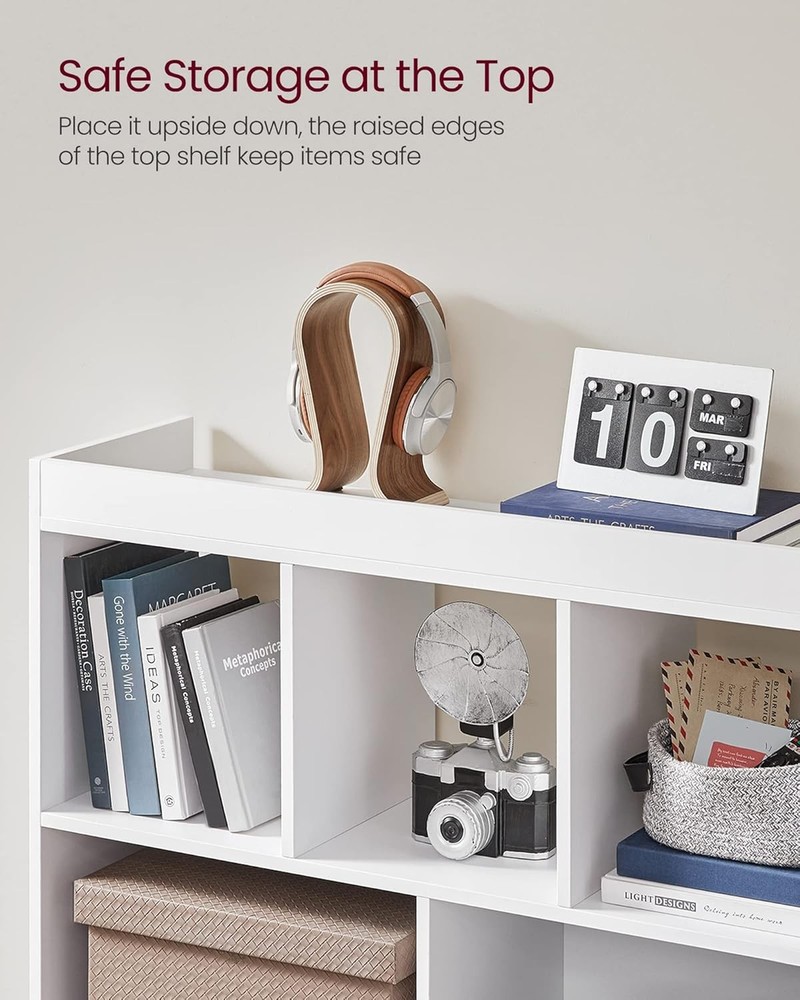 NEW VASAGLE Bookcase, Bookshelf, Freestanding Storage Unit, 8 Open Compartment