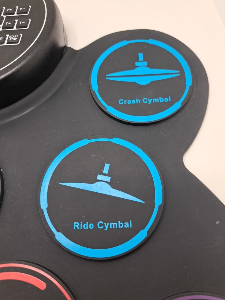 Electronic Drum Set 9 Drum Practice Pad with Headphone Jack Rollup Pad