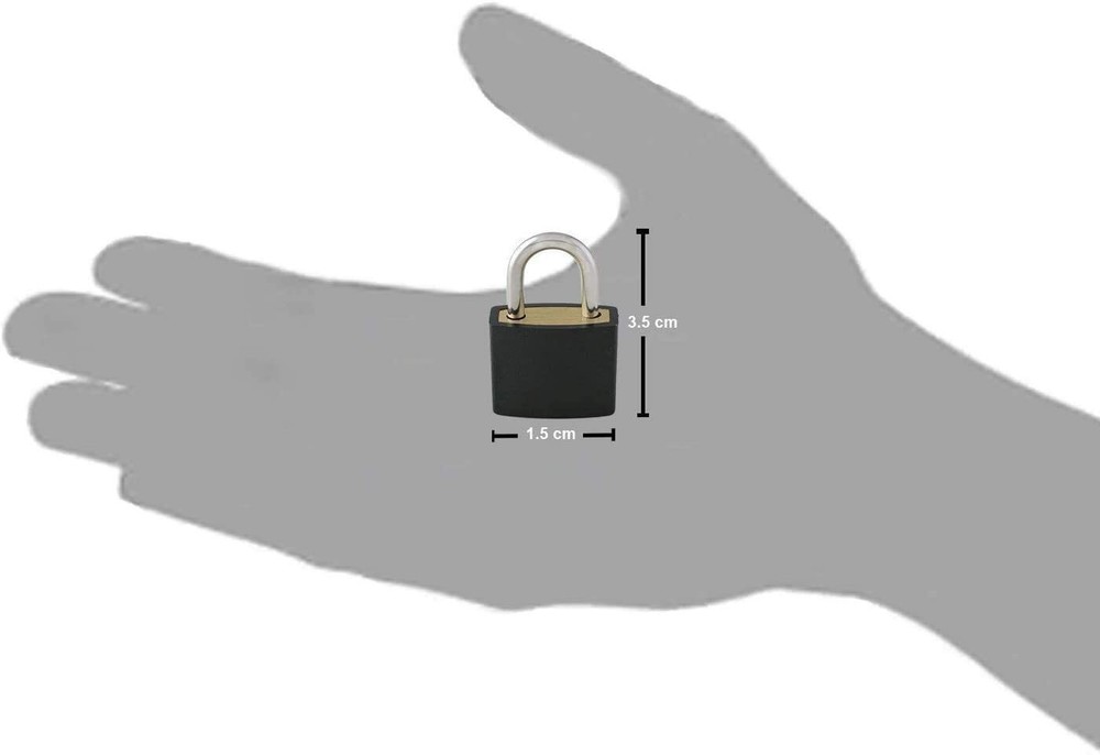 Small Mini Durable ABS Cover Solid Brass Body Individually Keyed Padlock 3pc Orn