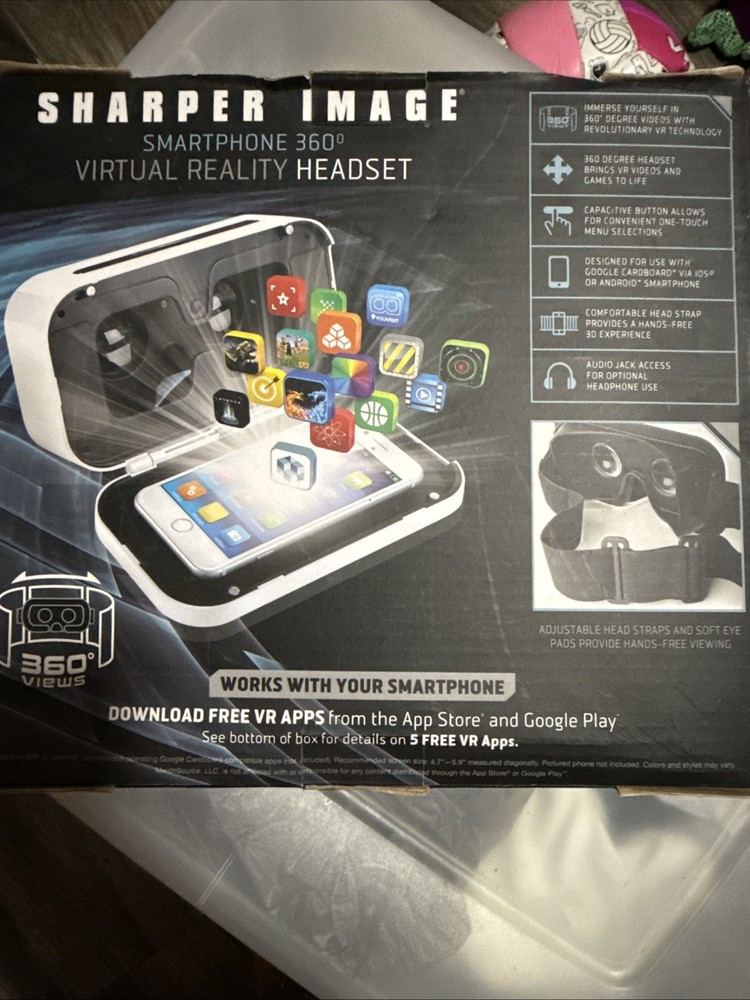Sharper Image Smartphone 360 Degrees Virtual Reality Headset Transform Reality