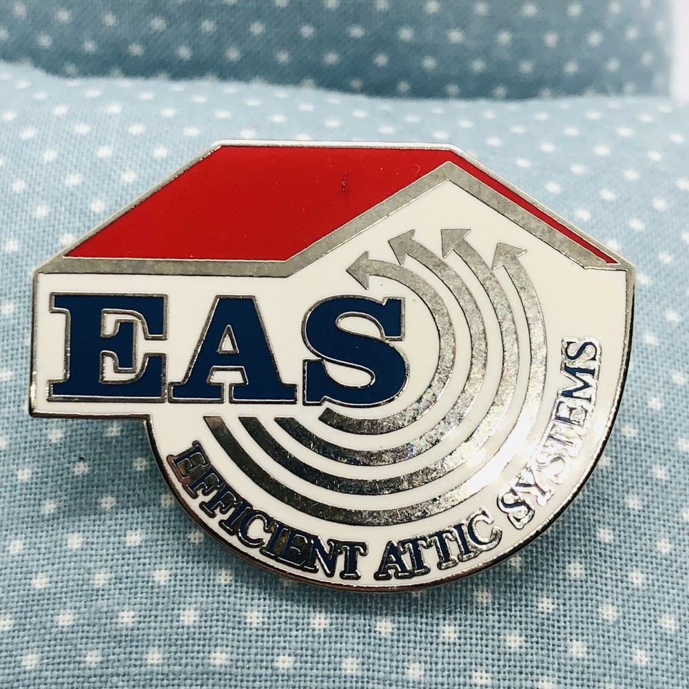 EAS Efficient Attic Systems Advertising Lapel Pin Pinback