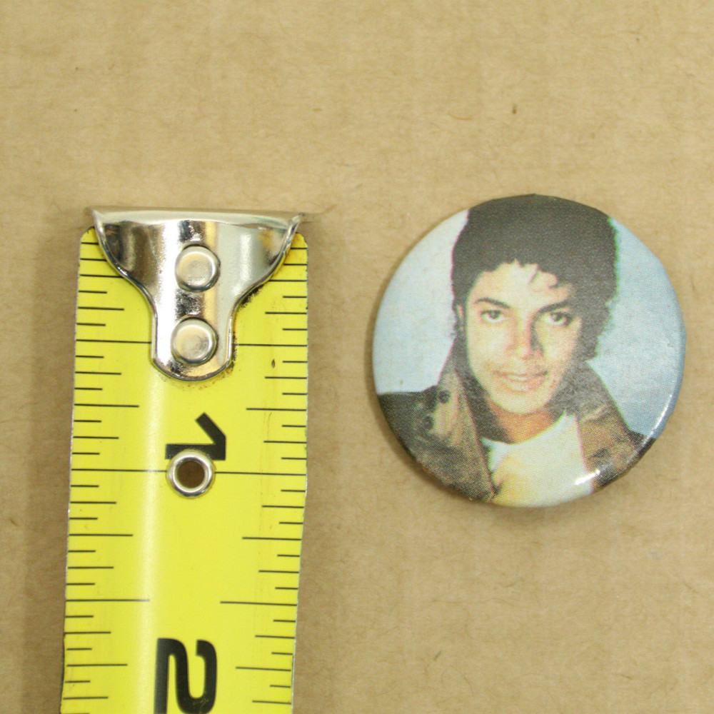 Vintage MICHAEL JACKSON Leather Jacket Pin Button 1.25" Badge Pinback