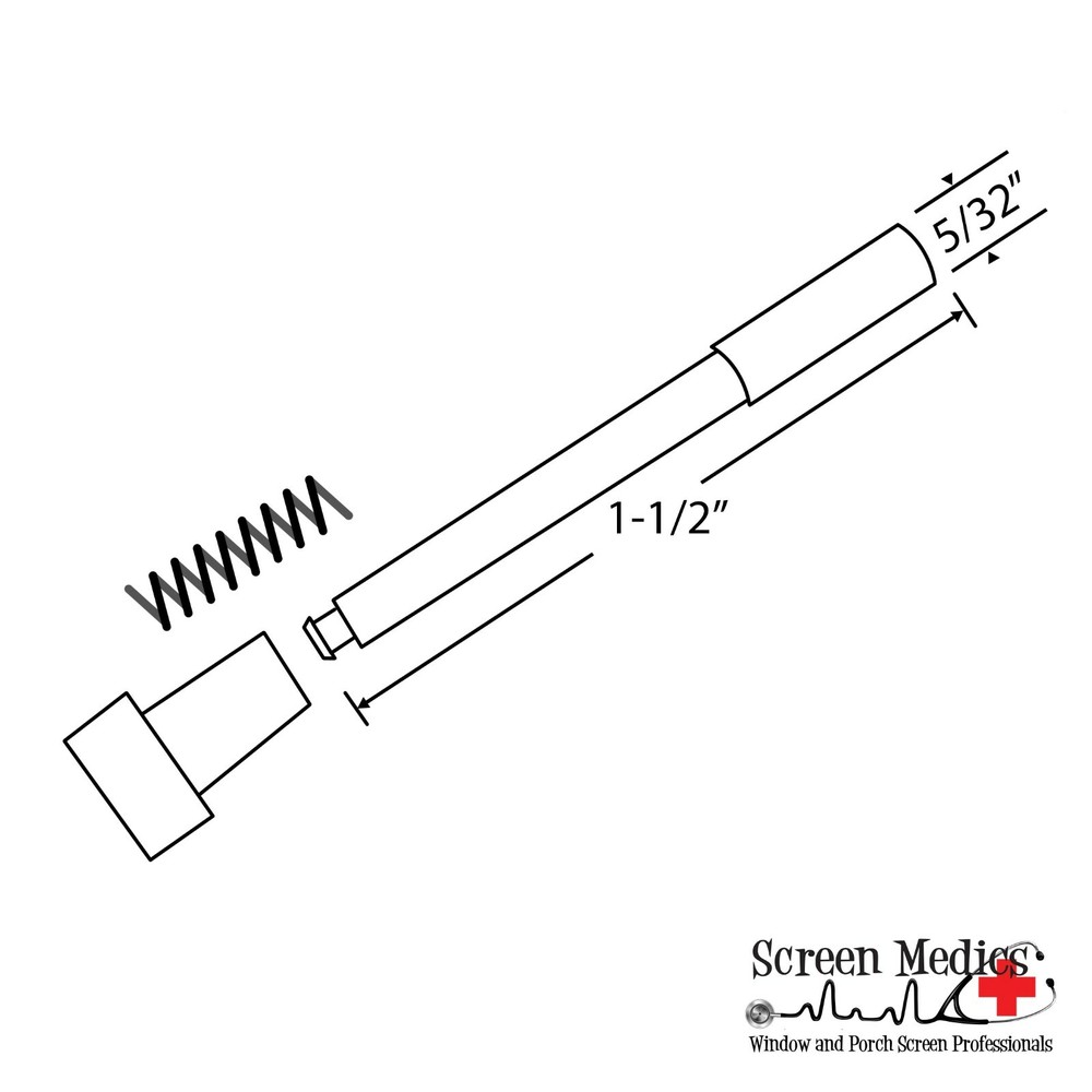 50 Pack - Plunger Pull Pins with cap and spring for window screens