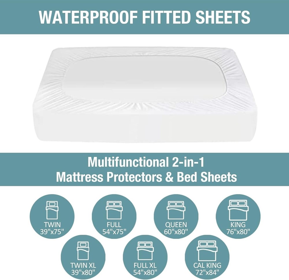 Queen Waterproof Mattress Protector,Pee & Liquid Proof Cover Pets