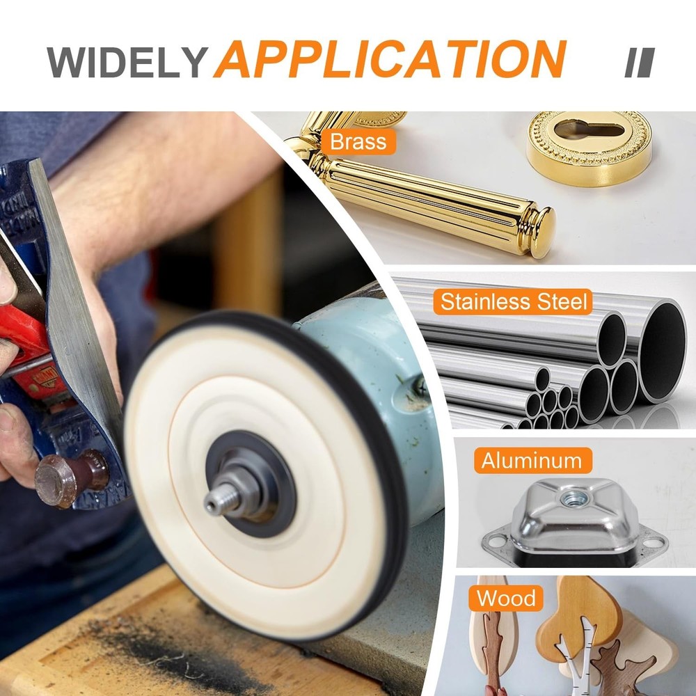 High-Efficiency 6" Buffing Wheel for Bench Grinder - Extra Thick Cotton - 2 PCS