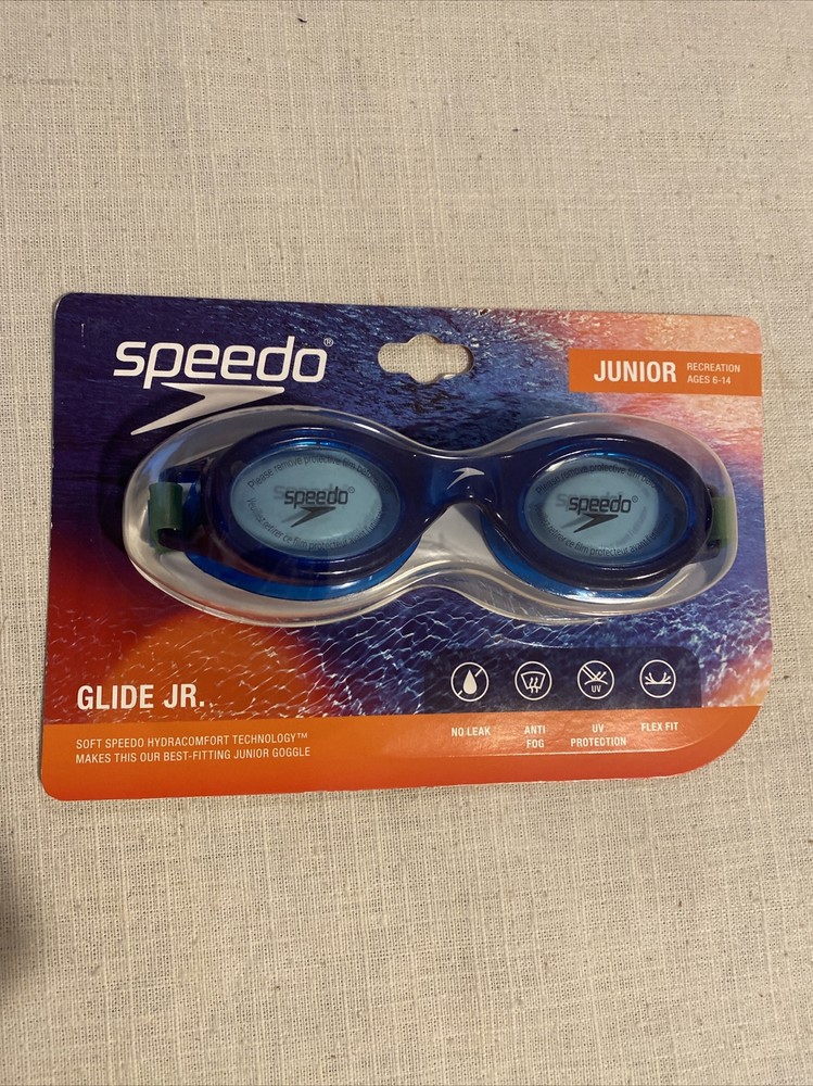 NEW Speedo Junior Glide Goggle - Blue/Celeste Blue Green Swim Goggles