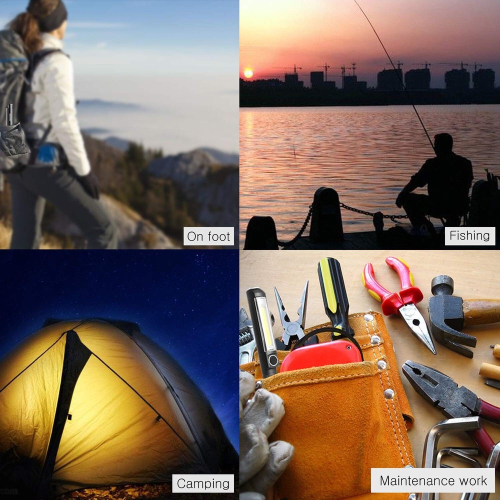 NICRON Worklight Flashlight Pocket COB Magnetic Base Work Light, 500 Lumens I...