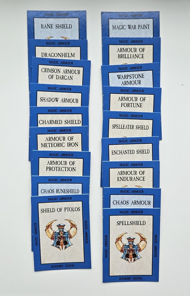 Warhammer 5th Edition -  Magic Armour Cards